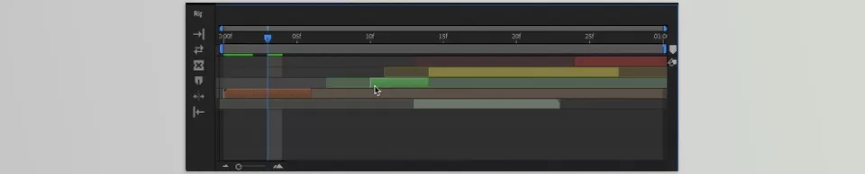 Ripple Edit - Close Gap merges layers by removing gaps between them, and holding Alt shifts all layers right of the selected one to eliminate the gap.