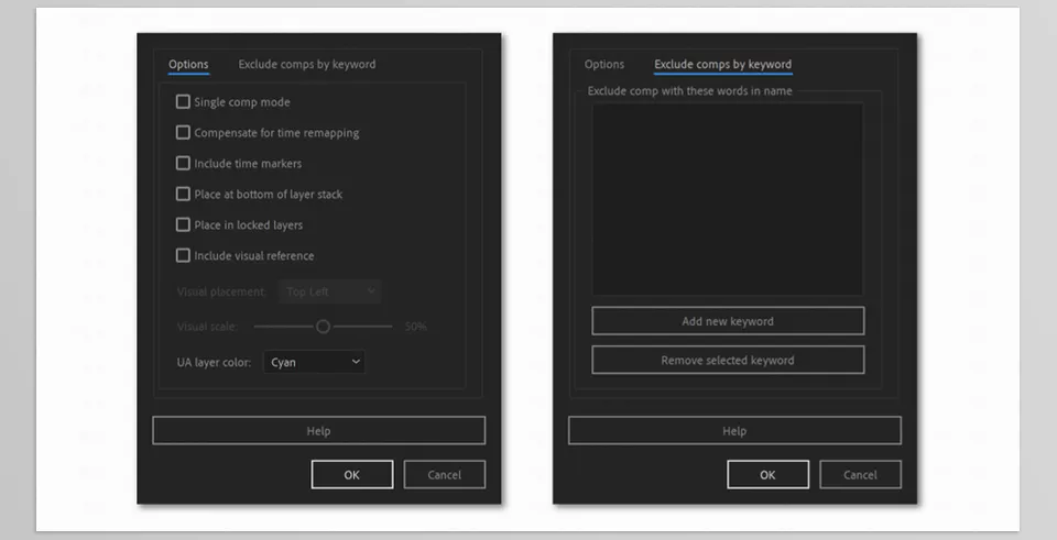 Aescripts - Universal Audio - useful options