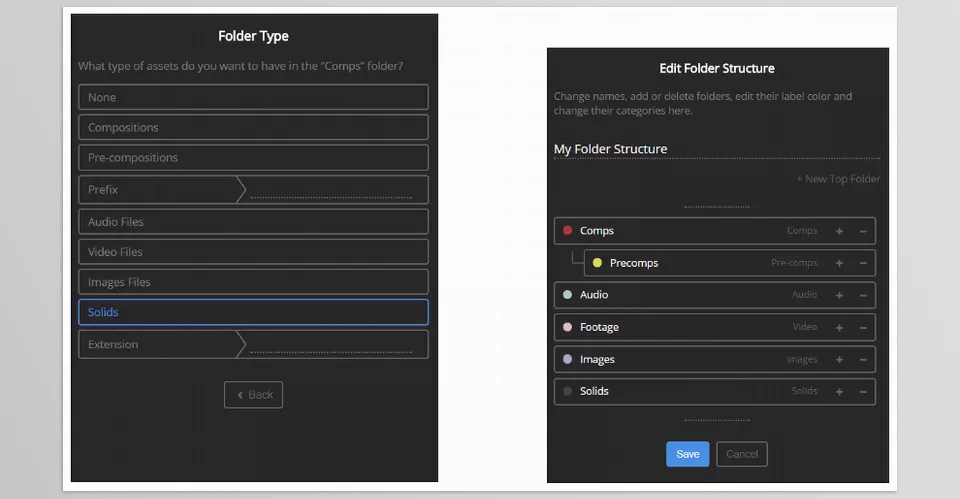 Aescripts - Declutter - Edit folder names and labels to suit your organization needs