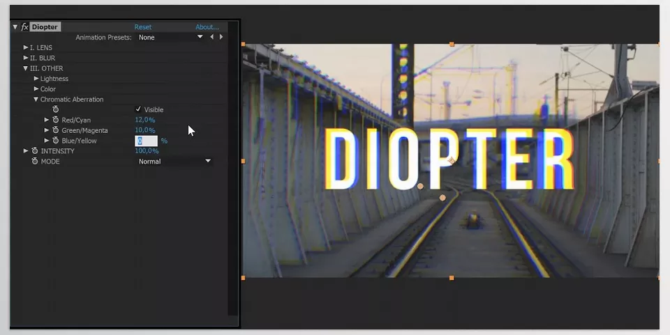 Aescripts - Diopter - Apply various lens effects such as fast blur.