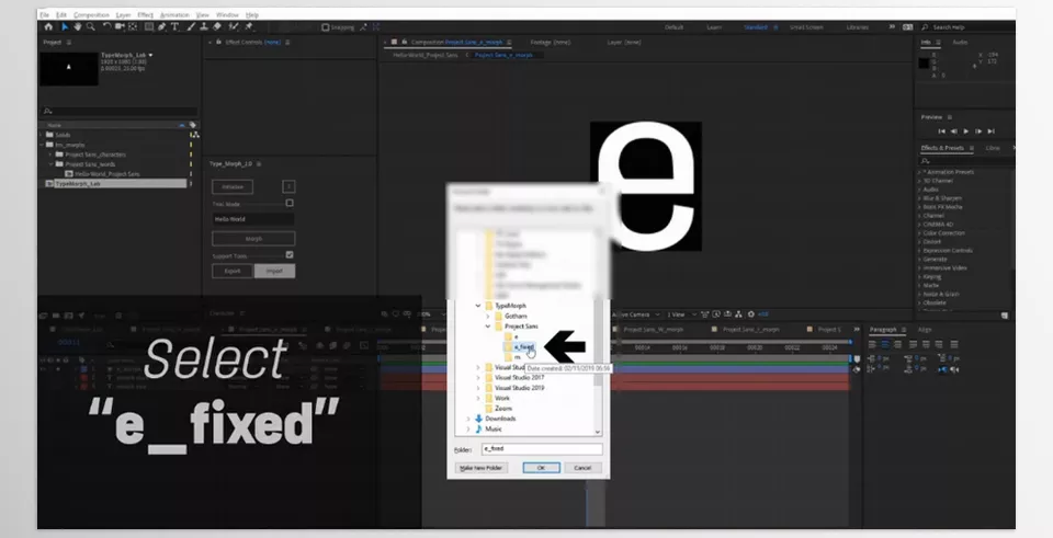 Type Morph - Effortlessly create smooth transitions between font variations in your motion design projects.