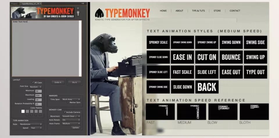 TypeMonkey - The easiest way to create kinetic typography.