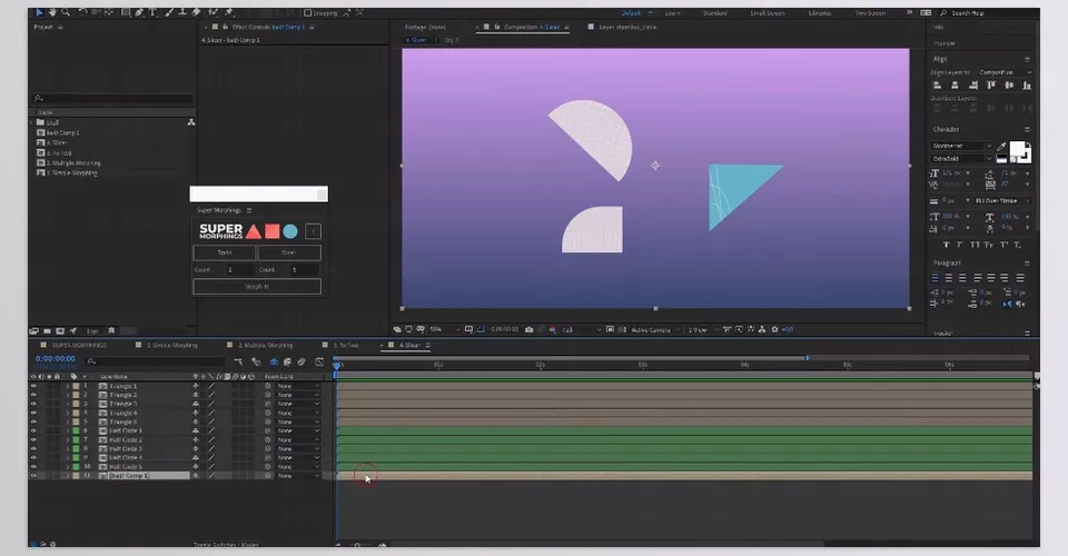 Super Morphings - use slicer in After Effects Scripts