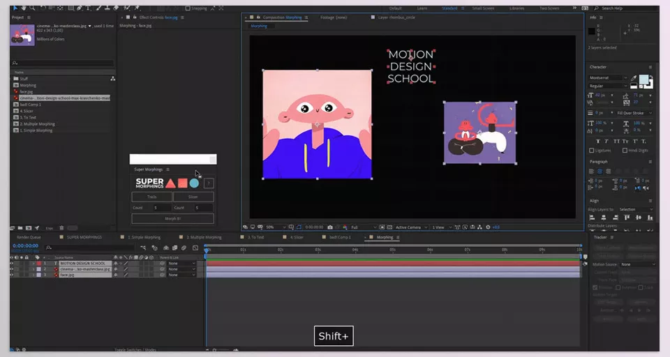 Super Morphings in After Effects - Multiple morphing animations involving numerous objects.