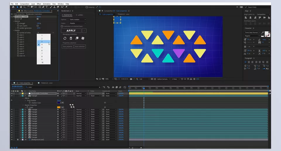 Aescripts - Randomatic 2 - Transform your designs with animated random effects or subtle wiggles for more life and energy in your motion graphics.