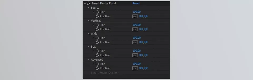 Aescripts - Smart Resize - Effortlessly resize and adjust compositions to fit any aspect ratio with dynamic controls.