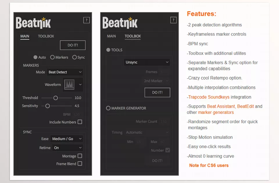 Aescripts - Beatnik - combine advanced peak detection with time remapping