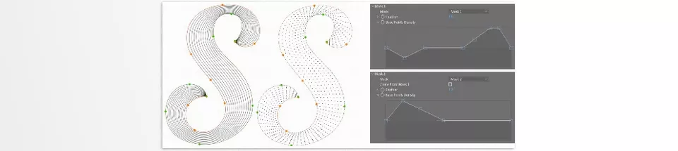 Aescripts - Volna - Adjust point density Gradient and remap point density to correct blending distortion.