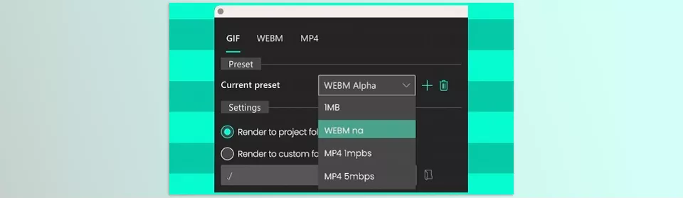 GifGun Render Presets - Just like in After Effects, but also shareable as JSON files!