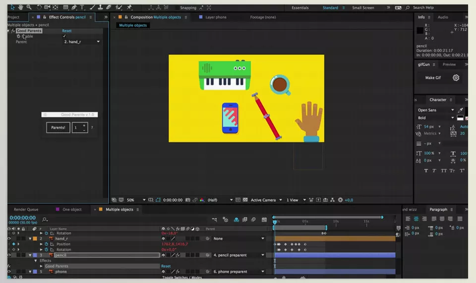 Good Parents After Effects - good parents plugin after effects Multiple Object.