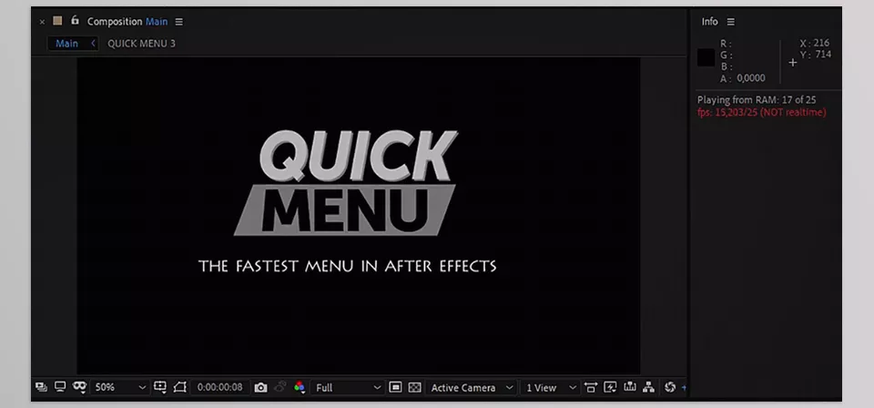 Quick Menu 3 - Find and apply plugins, effects, presets, scripts, extensions, menu commands, shape layer filters and expressions with lightning speed!