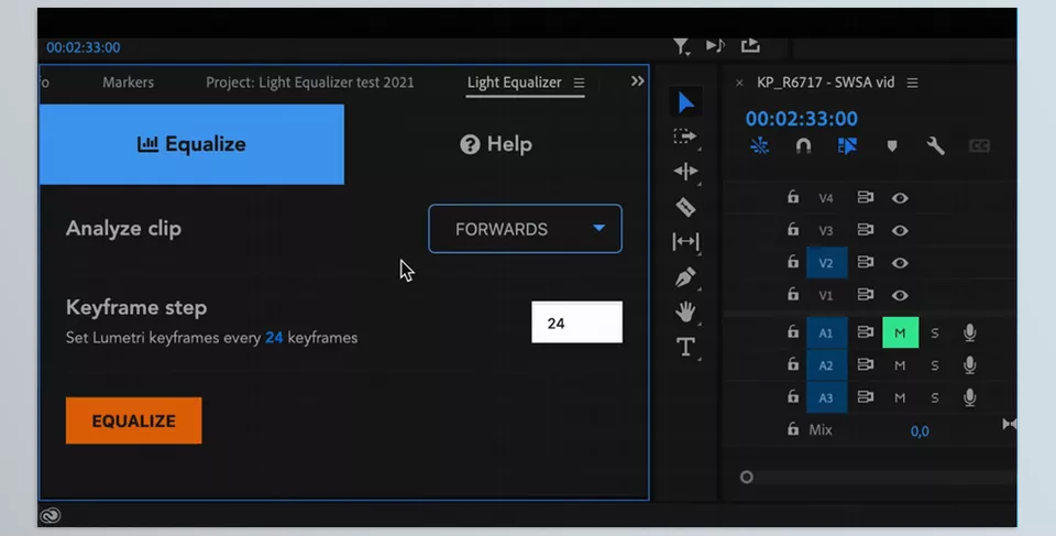 Aescripts - Light Equalizer for Premiere Pro - Transform fluctuating natural light into smooth, consistent visuals in just a few clicks.