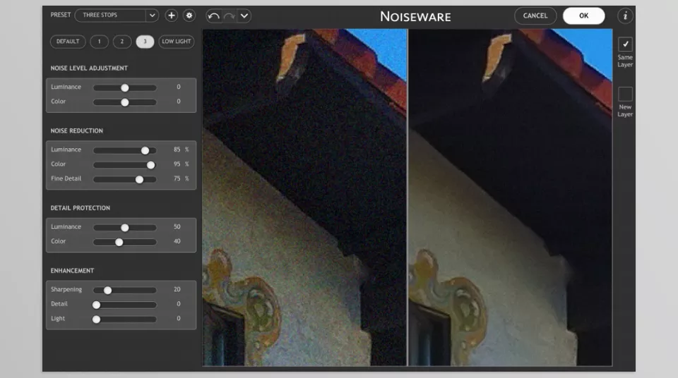 Noiseware - New detail protection and new low-light enhancement with Unmatched processing speed