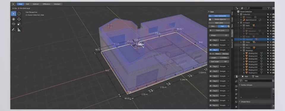 Archipack - Full and precise control over generated objects at any time, including the smallest details.