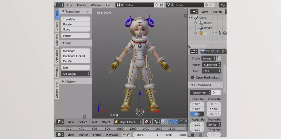 Better FBX Importer and Exporter - Here is a character with the Rigify Auto-Rigging System; it does not include any armature deform animations.