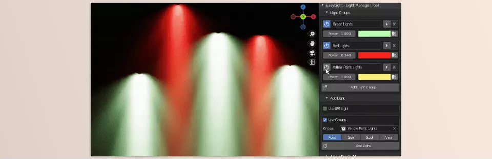 Easylight - Use light groups to create and manage settings for multiple lights simultaneously.