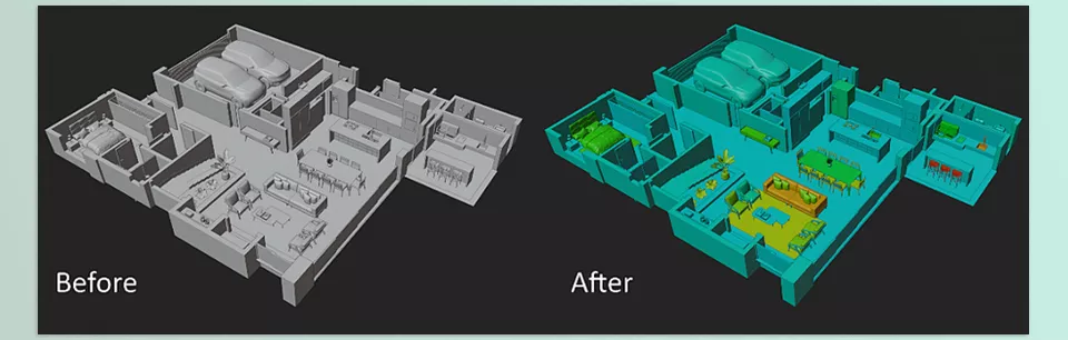 Tooptimize Tools - Scene Optimization - With a single click, the addon will retrieve the number of vertices in each object in your scene and display their sizes using color coding!