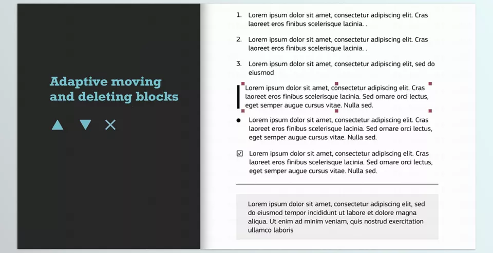 Ustav — Text layouts editor - Easily select and edit specific text layers for streamlined customization.