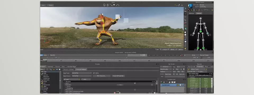 MotionBuilder - Manipulation tools allow you to adjust a character's position and orientation, enabling the creation or modification of animations.