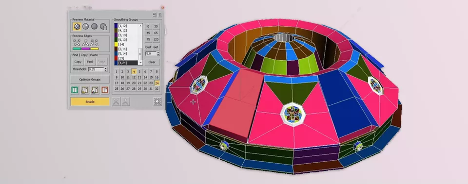 PolySmoother 2 - visualize and manage the Smoothing Groups in a quick and easy way