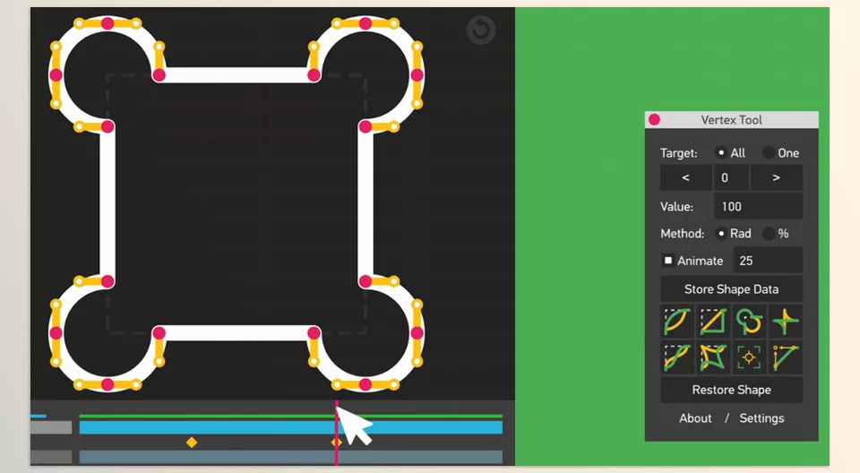 Vertex Tool - Set the rounding value by pixels or percent