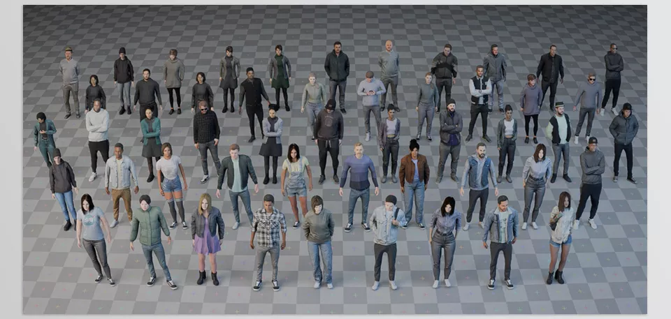 Procedural Crowds - More than 50 models using the types of crowds.