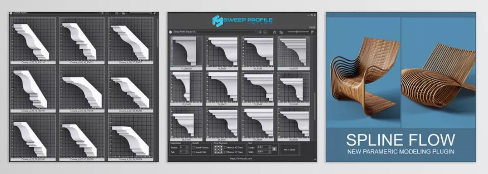 3Ds Max Shape Object - create shape objects like open/closed flat or 3D elliptical or circular spline helixes.