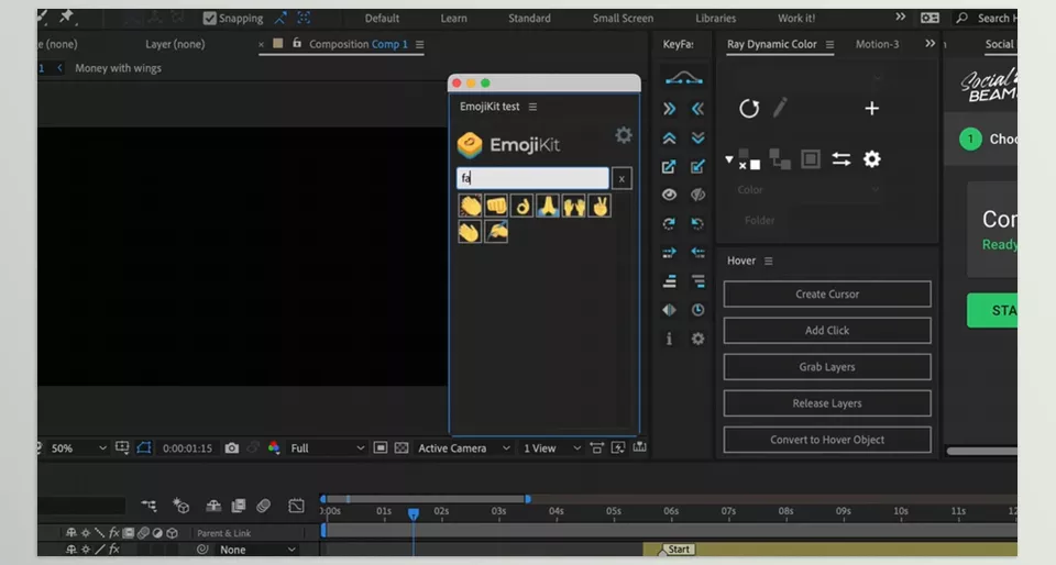 EmojiKit - Easily integrate animated or still emojis into your After Effects projects with just one click.