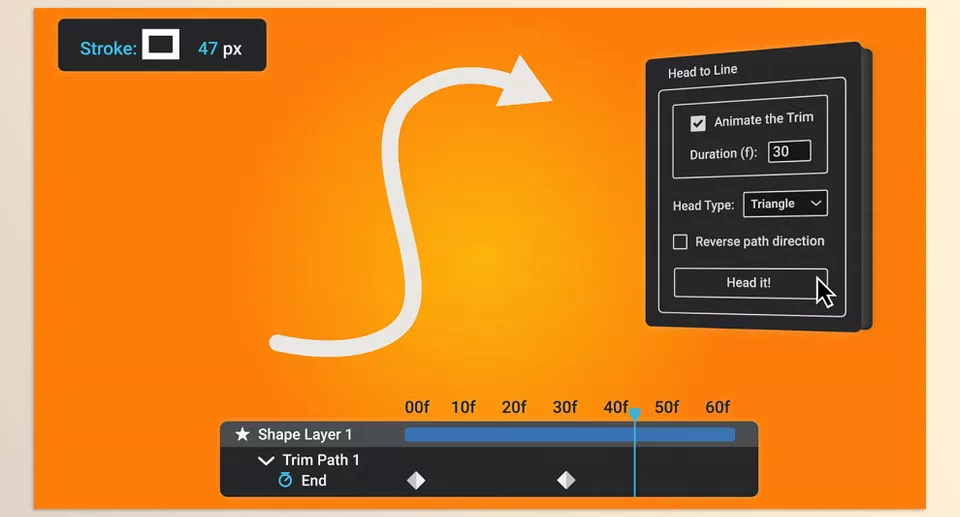 Head to Line - reverse the direction of animation