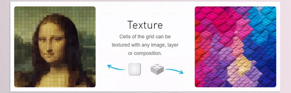 Aescripts - MosaicArt- Cells of the grid can be textured with any image, layer or composition