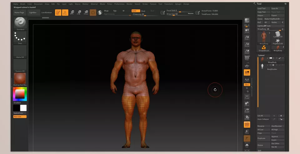 ZWrap for ZBrush - convert your characters and 3D scans into a production-ready topology.