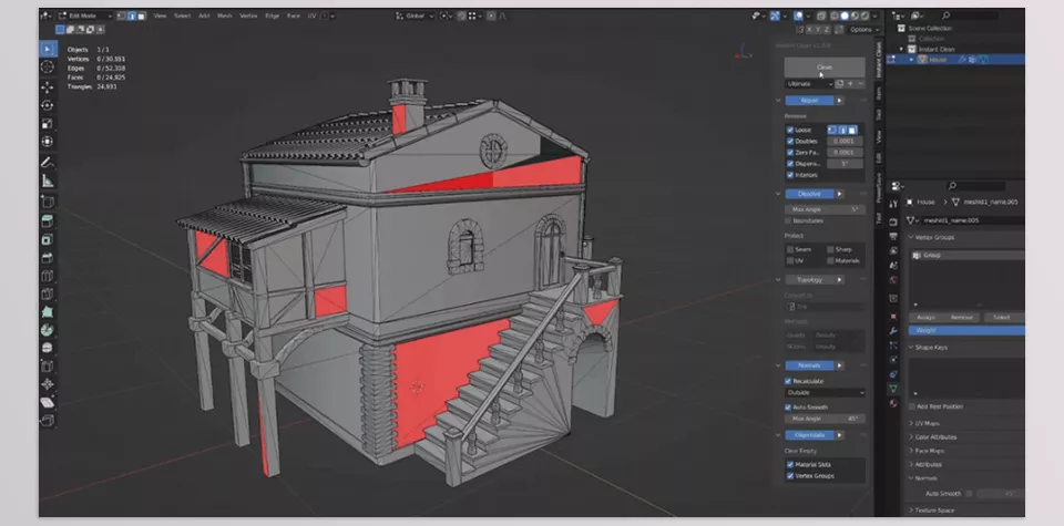 Instant Clean The Ultimate Mesh Clean - Save yourself some time by automating the mesh clean process when you import models from other software or online.