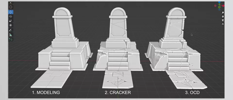 Blender - Cracker - Material Assignment for the Inside of Cracks.