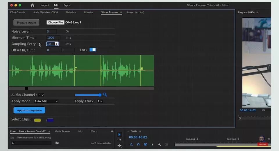 Aescripts - Silence Remover in After Effects - uncompressed files.