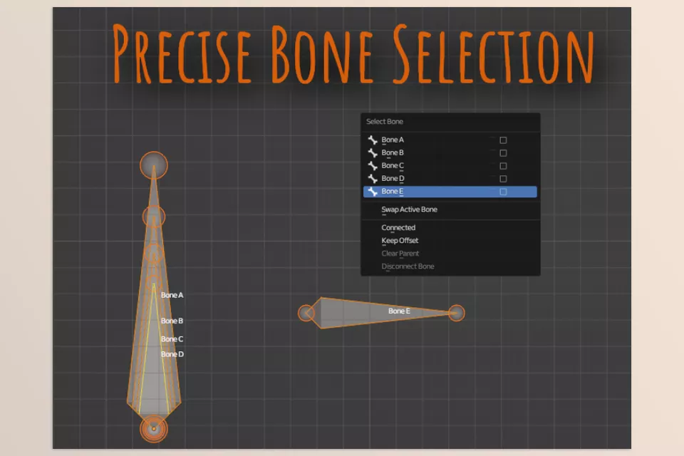 Weight Paint And Bones - Ensures precise and easy selection, even within intricate bone structures.