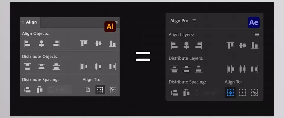 Align Pro - Everything you can do with Illustrator's align tool, is now possible right inside After Effects