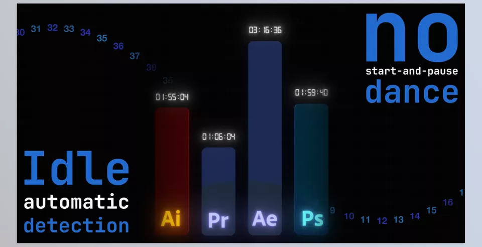 Aescripts - Motion Clock - Tracks the time spent on each project, visually representing elapsed time