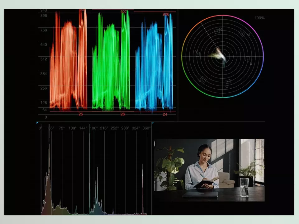 Nobe OmniScope -Use the Histogram scope to create quick masks by selecting the ideal hue range.  