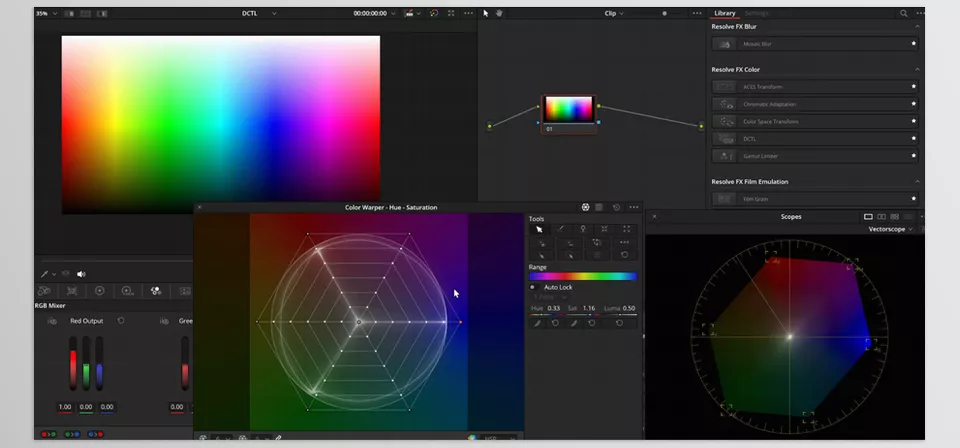 Hue Twist for DaVinci Resolve - work best in large color spaces.