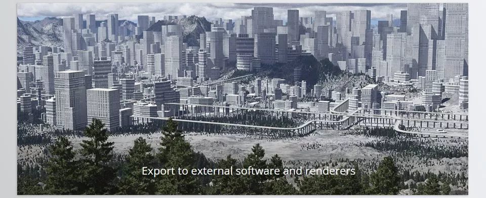 SceneCity - Export to external software and renders.