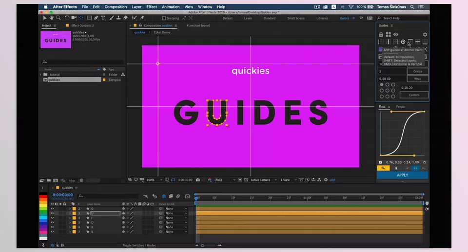 Aescripts - Guides - Add by dividing compositions or layers into X pieces.