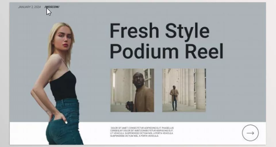 Videohive - Podium Showreel Grid Slideshow - Effortlessly customize your content with 17 media slots and 53 editable titles for a professional, high-impact presentation.