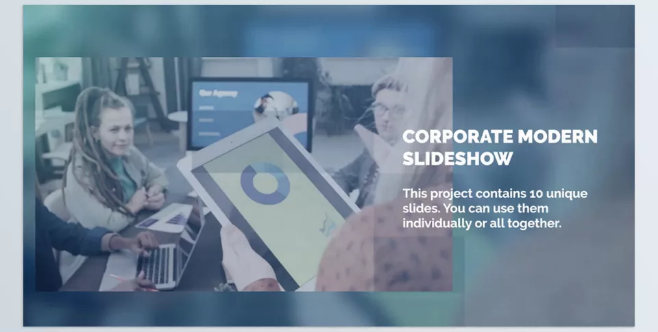 Corporate and Modern Slideshow for DaVinci Resolve - Create sleek and professional presentations with smooth animations and fully customizable slides.