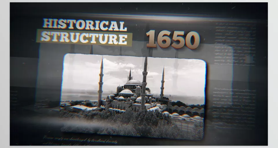 History Slideshow for After Effects - Create captivating historical intros with SZ_motion's versatile and customizable slideshow template.