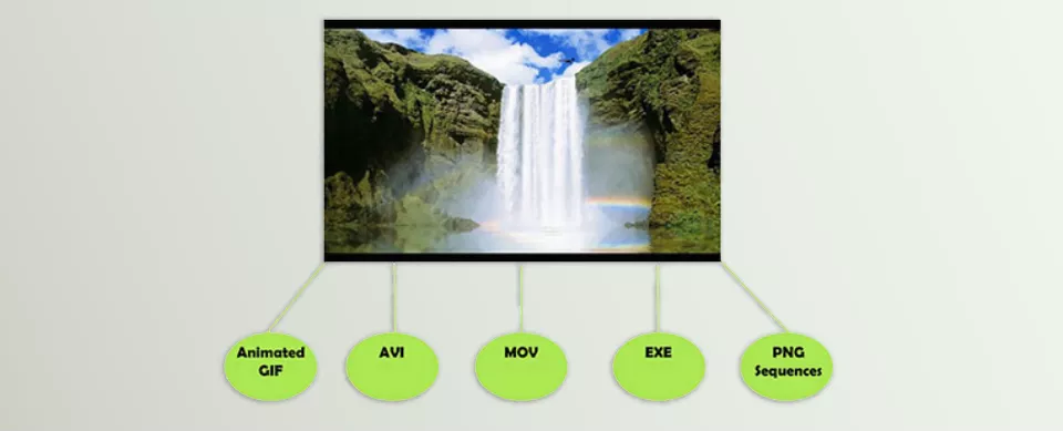 DP Animation Maker - Flowing waterfall animation exports into useful viewing formats.