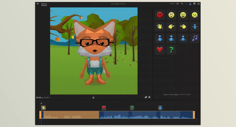 Character Animator - Choose a puppet, record your audio, add motion and emotion, and then export your animated character.