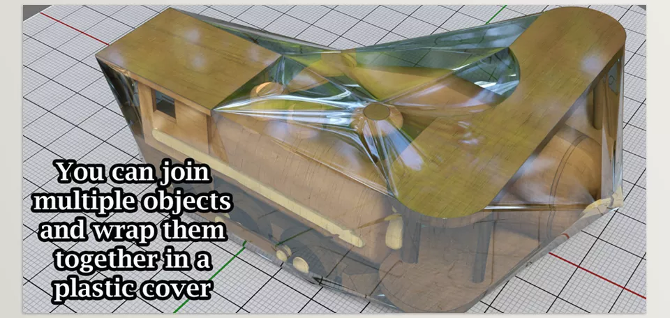 Wrap In Plastic - You can also wrap multiple objects together by joining them beforehand.