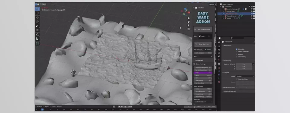 Easy Wake - draw ship paths to animate vessels across the water.