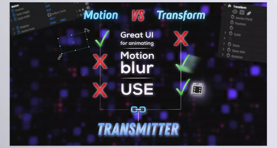 Transmitter for Premiere Pro - Work with the "Transform" effect and animate 10x faster!