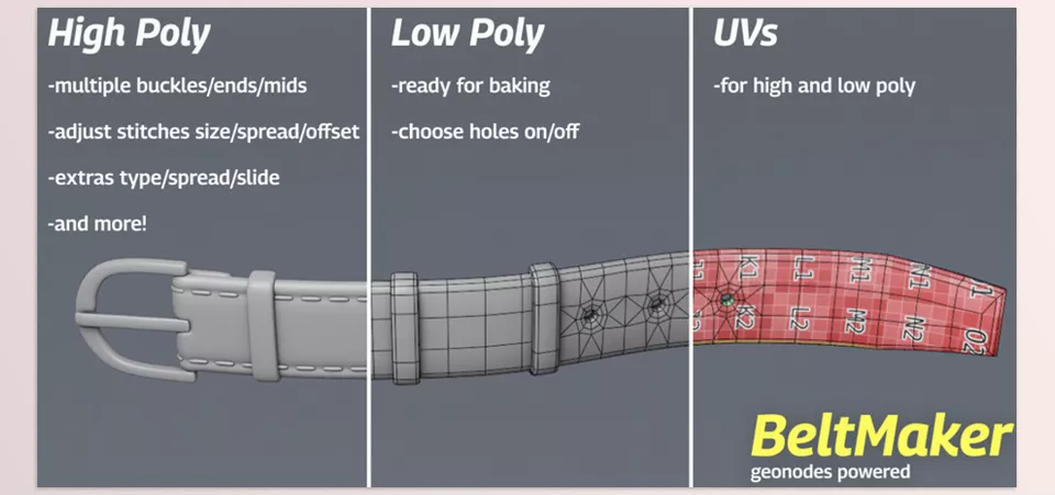 Belt Maker - control stitches spreading/length/thickness/offset or just turn them off.